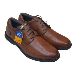 Nunn Bush Mens Brown Oxford Shoes Size 13 X-Wide Genuine Leather Slip-Resistant